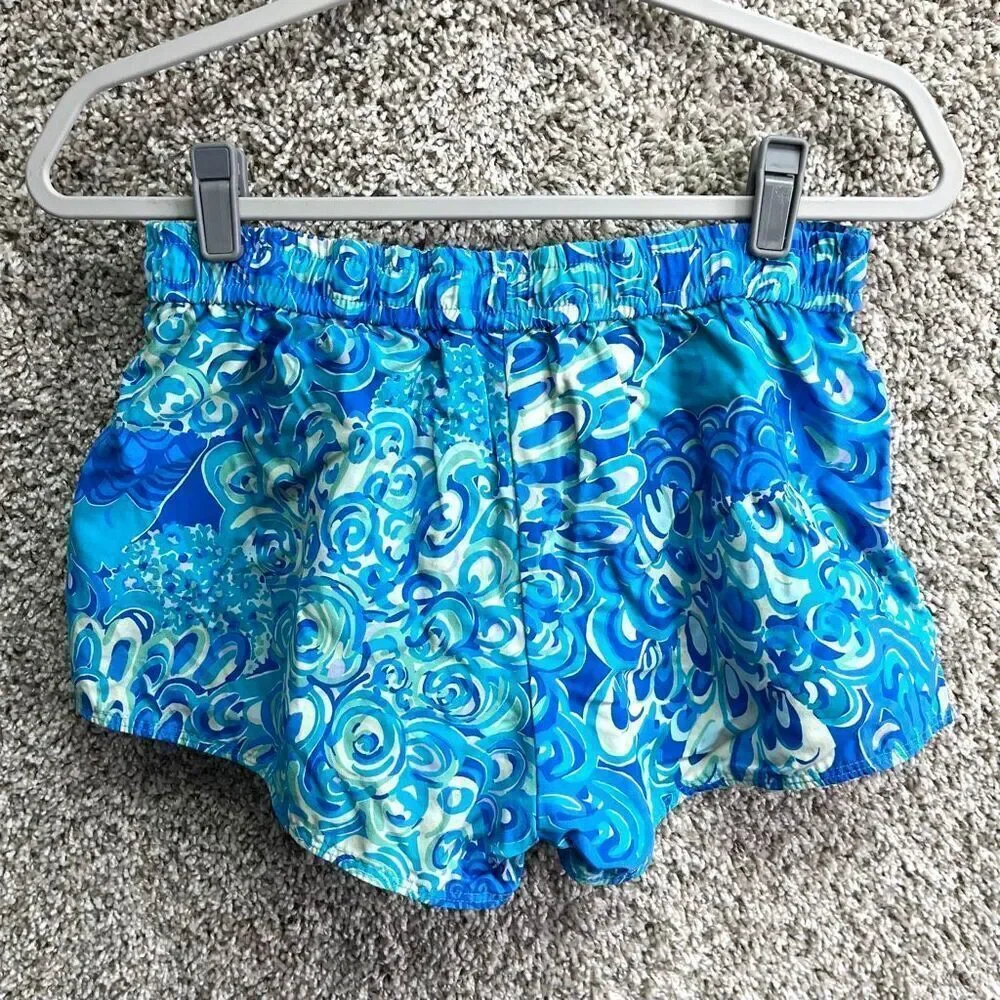 Lilly Pulitzer Shorts Women’s‎ Small Luxletic Run Around Blue Nylon Athletic